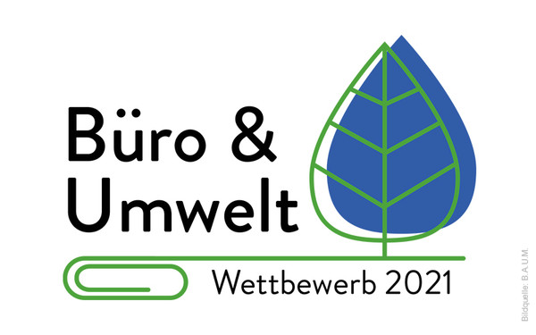 Logo des Wettbewerbes „Büro & Umwelt“ 2021